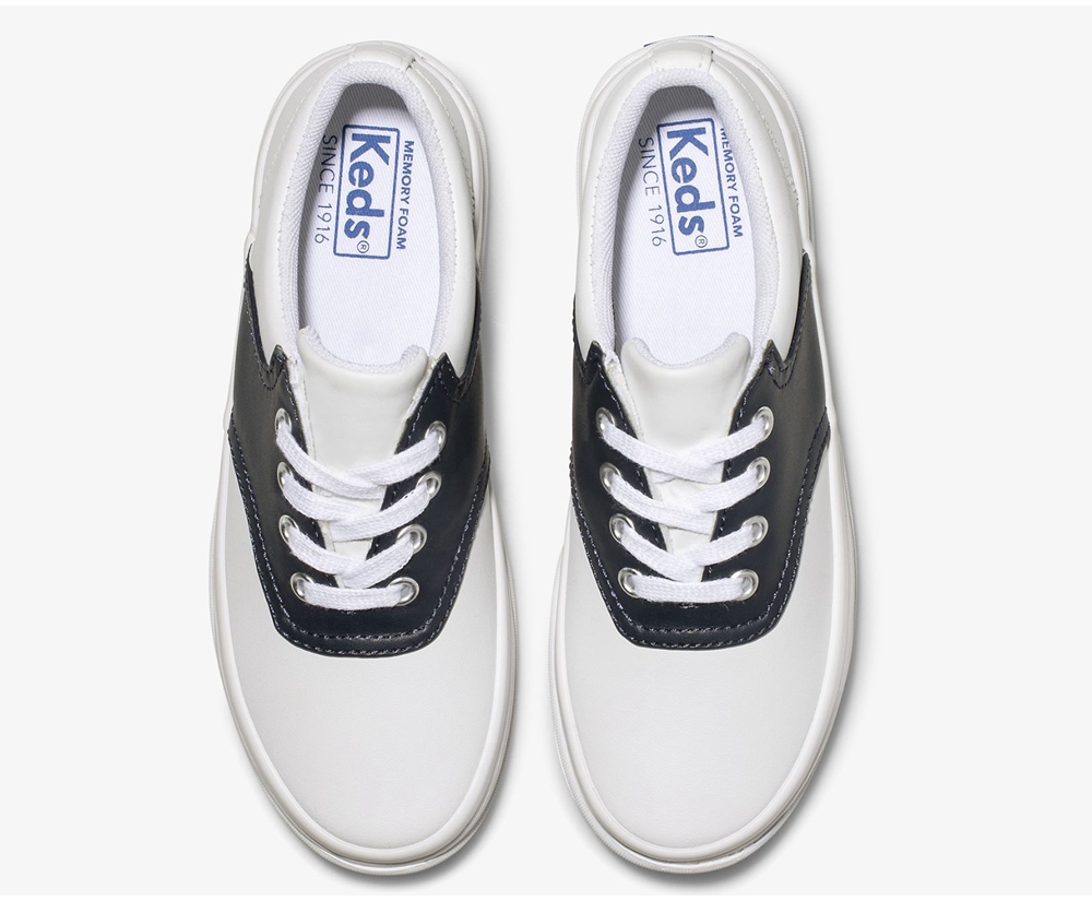 Kids Keds Sneakers - School Days - White/Navy - 4809-ZDGWS